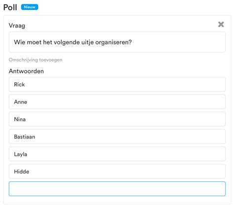 wat is een poll in datumprikker|Een poll aan je afspraak toevoegen (vraag toevoegen)